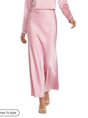 ANTONIO MELANI Pink Satin Maxi Skirt